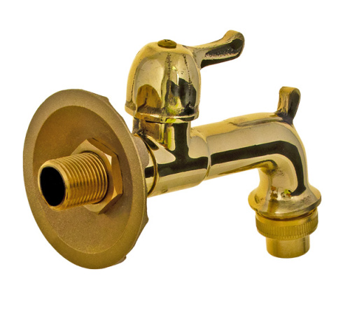 Кран SANTERA декор. с нос. Антик "золото" 1/2" фото в интернет-магазине САНТЕХСИТИ