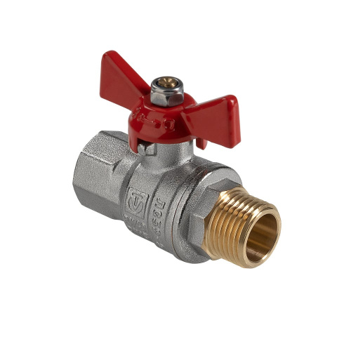 Кран шаровый VALTEC ГОСТ 1/2" вн.-нар. рукоятка бабочка фото в интернет-магазине САНТЕХСИТИ