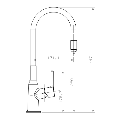 Смеситель для кухни VIEIR V103523C фото в интернет-магазине САНТЕХСИТИ