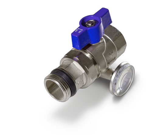 Кран с термометром 1" TIM фото в интернет-магазине САНТЕХСИТИ