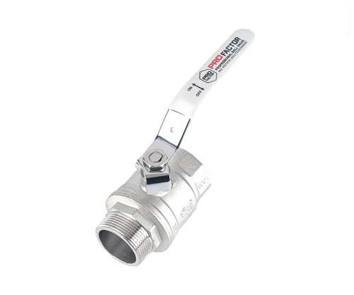 Кран шаровый PROFACTOR 11/2" вн.-нар. стальная рукоятка (4/24) фото в интернет-магазине САНТЕХСИТИ