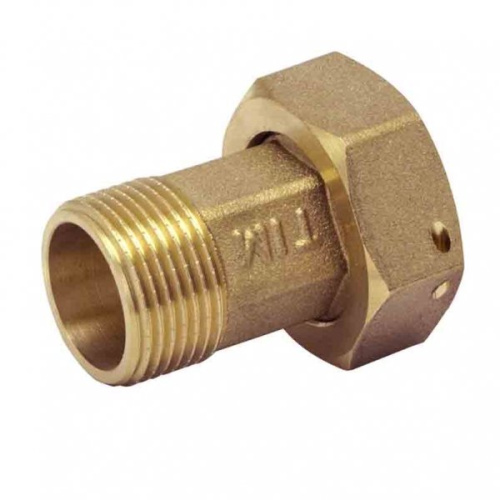 Накидная гайка для счетчика TIM латунная 1/2"х3/4" нар/гайка фото в интернет-магазине САНТЕХСИТИ