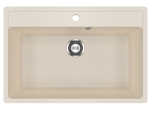 Мойка композит.Ulgran U-600 ПРЯМОУГОЛЬНАЯ 328 бежевый 760*510*220  с сифоном фото в интернет-магазине САНТЕХСИТИ