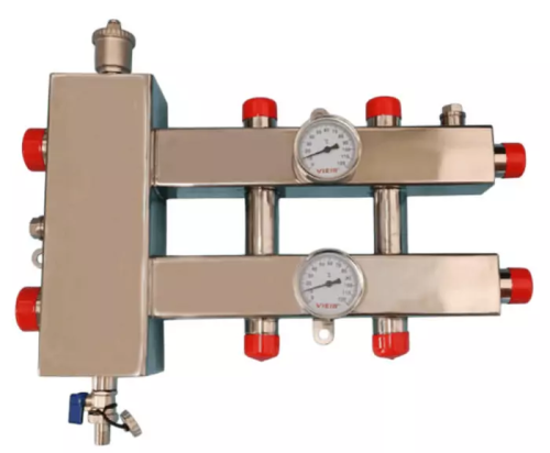 Коллектор с гидроразделителем VIEIR из нерж. стали VHSK25-3-A 70 кВт 3 контур фото в интернет-магазине САНТЕХСИТИ