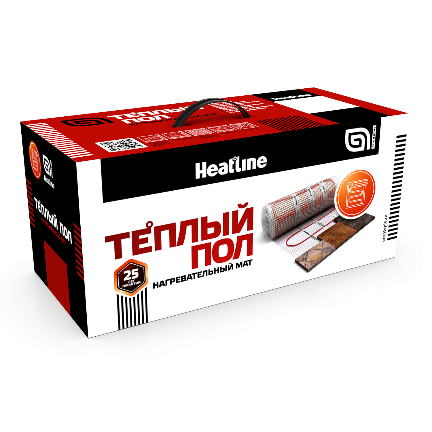 Эл. теплый пол двухжильный нагревательный мат Heatline-SLIM-1м² фото в интернет-магазине САНТЕХСИТИ