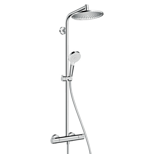 Hansgrohe Crometta S Душевой комплект: смеситель термостатический, верхний душ, ручной душ, штанга для душа, цвет: хром фото в интернет-магазине САНТЕХСИТИ