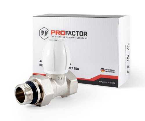 Радиаторный кран PROFACTOR 3/4" верхний прямой c доп. уплотнением фото в интернет-магазине САНТЕХСИТИ