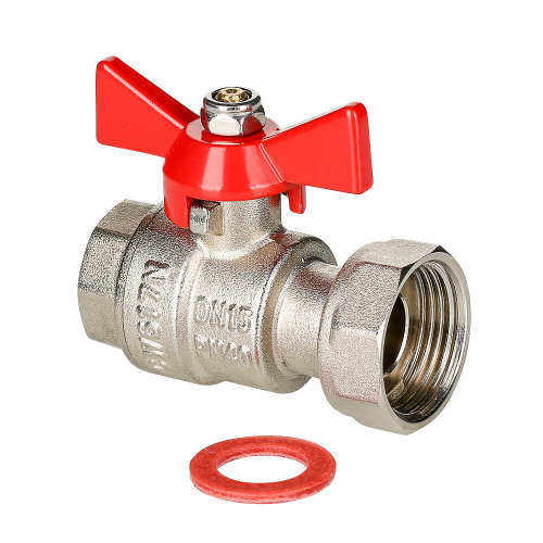 Кран шаровой прямой переходной с накидной гайкой VALTEC 3/4х1/2" вн-вн фото в интернет-магазине САНТЕХСИТИ