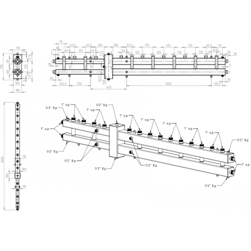 Коллектор с гидроразделителем СЕВЕР из стали-BKM6 фото в интернет-магазине САНТЕХСИТИ