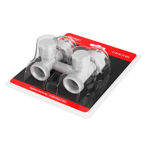 Узел нижнего подключения Royal Thermo Design прямой 1/2"х3/4" EK (белый) фото в интернет-магазине САНТЕХСИТИ