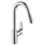 Hansgrohe Focus, Смеситель для кухни, с выдвижным душем, Цвет: сталь фото в интернет-магазине САНТЕХСИТИ
