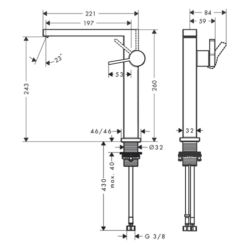 Hansgrohe Tecturis E Смеситель для раковины, на 1 отв., высота: 24см., с донным клапаном, цвет: белый матовый фото в интернет-магазине САНТЕХСИТИ