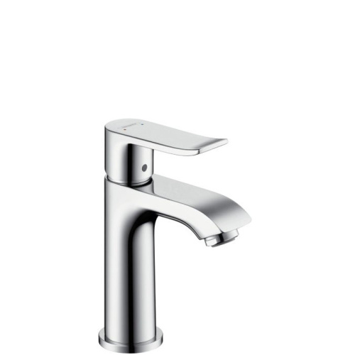 Hansgrohe Metris, Смеситель для раковины, ComfortZone, однорычажный, 100 мм, керамический узел смешивания, крепление рукоятки Boltic, ограничитель температуры воды, расход воды до 5 л/мин, аэратор QuickClean, с донным клапаном, Цвет: Хром фото в интернет-магазине САНТЕХСИТИ