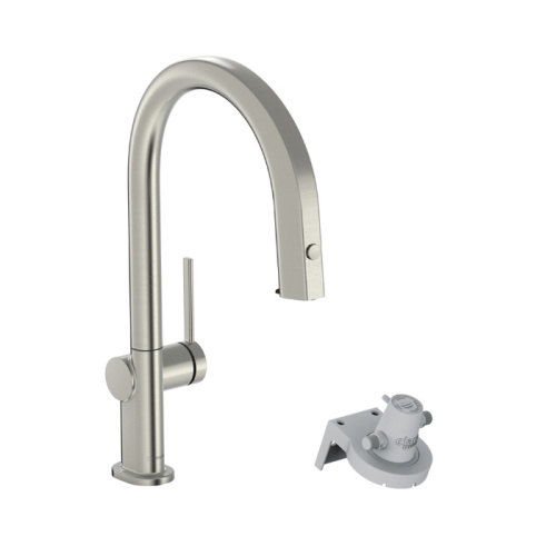 Hansgrohe Aqittura Смеситель для кухни, 1 отв., с вытяжным изливом 1jet и функцией фильтрации, цвет: нержавеющая сталь фото в интернет-магазине САНТЕХСИТИ