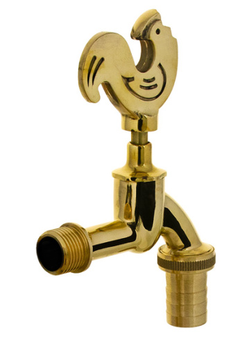 Кран SANTERA декор. с нос. Петушок "золото" 1/2" фото в интернет-магазине САНТЕХСИТИ