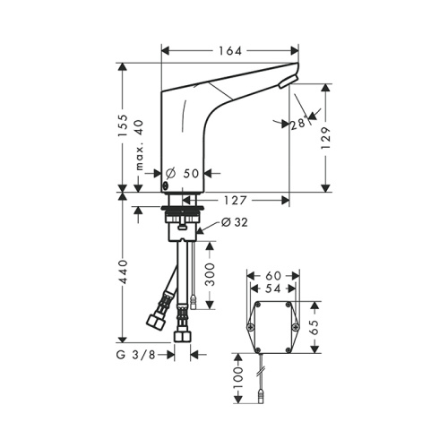 Hansgrohe Focus Смеситель для раковины, на 1 отв., электронный, излив: 16.4см., цвет: хром фото в интернет-магазине САНТЕХСИТИ