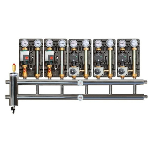 Коллектор с гидроразделителем ПРОКСИТЕРМ из нерж. стали GSK 40-5.1 120 кВт 5+1 контур фото в интернет-магазине САНТЕХСИТИ