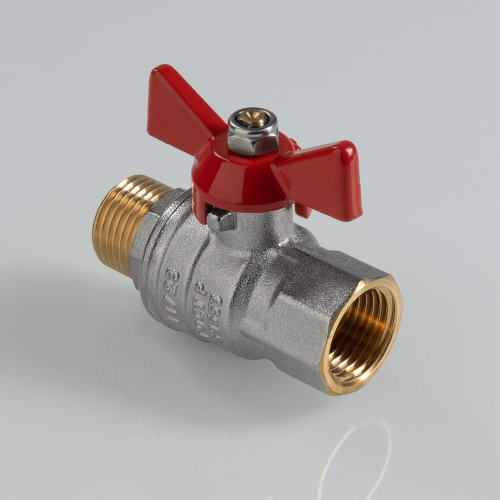 Кран шаровый VALTEC ГОСТ 1/2" вн.-нар. рукоятка бабочка фото в интернет-магазине САНТЕХСИТИ