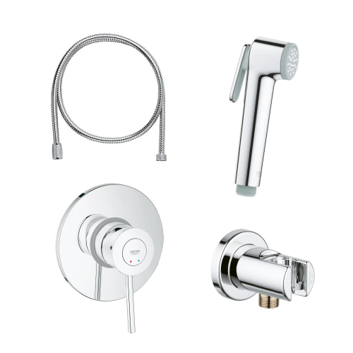 Гигиенический душ GROHE со смесителем встраиваемый BauClassic 124434 хром фото в интернет-магазине САНТЕХСИТИ