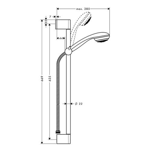 Hansgrohe Crometta 85 Vario 1 jet Душевой набор, цвет: хром фото в интернет-магазине САНТЕХСИТИ